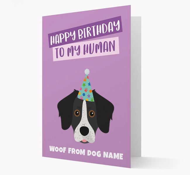 Personalised 'Happy Birthday To My Human' Card with {breedCommonName} Icon